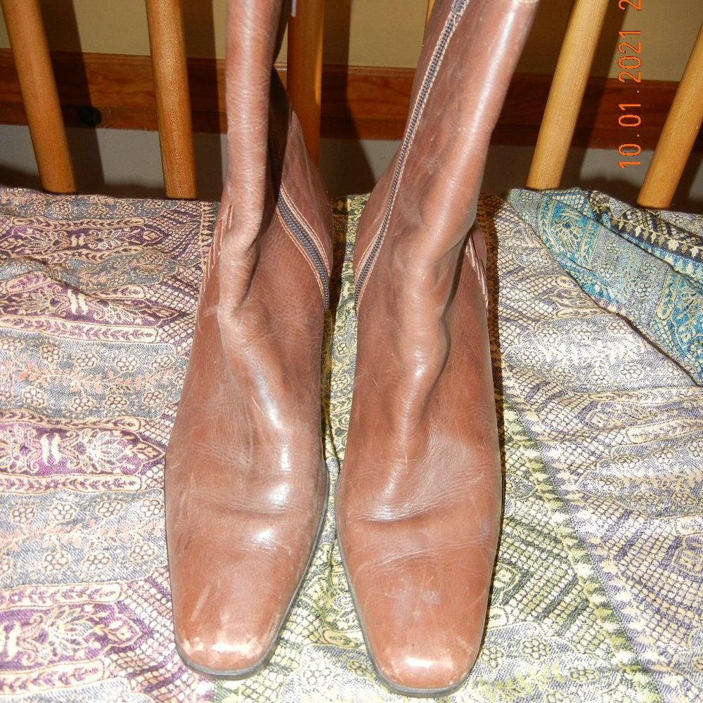 Vintage Chic Boho Classy Leather Boots sz 9.5M (wbt12)